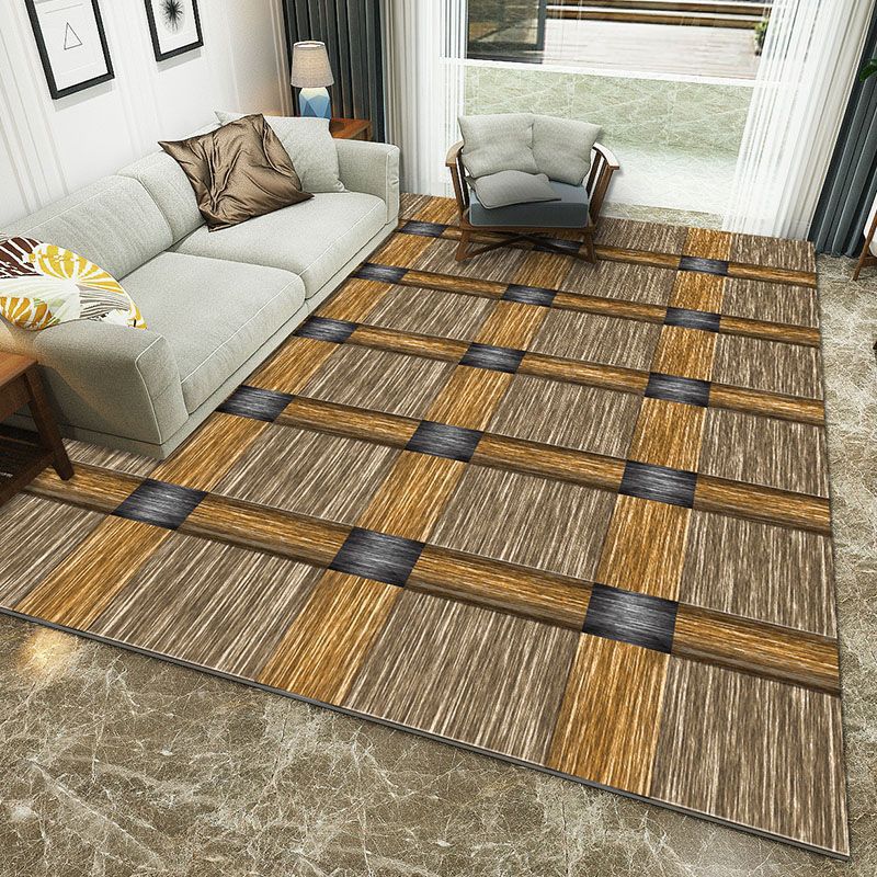 Minimalist 3D Printing Geometry Rug Multi-Colored Polypropylene Rug Machine Washable Non-Slip Stain Resistant Area Rug for Home