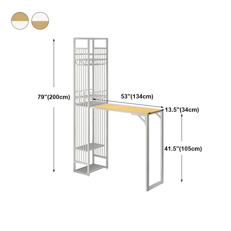 Glam Style Iron Bar Table 41.3"H Bistro Table with Wine Rack for Living Room