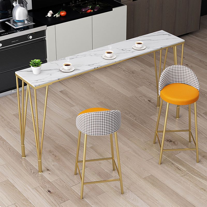 Rectangle Sintered Stone Bar Table Industrial Dining Table with 4 Legs