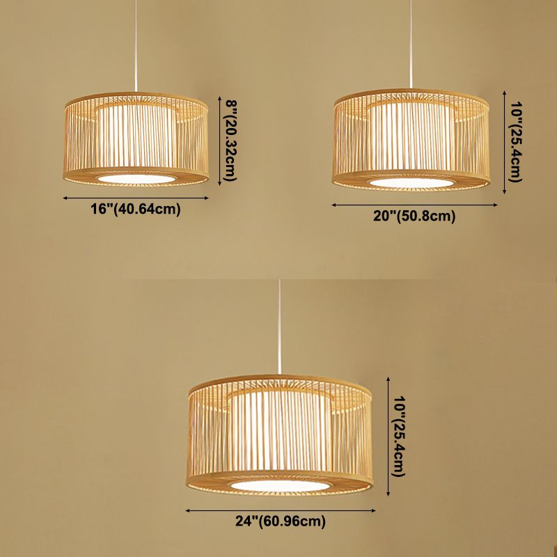 Lampada a ciondolo di bambù giapponese BEIGE BEIGE Luce sospesa
