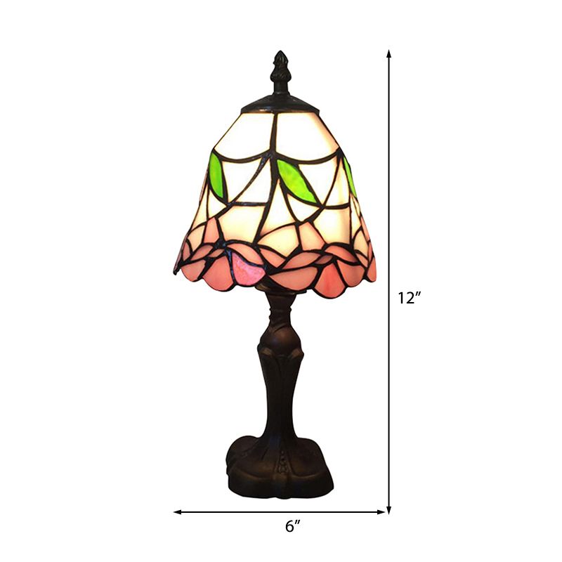 7 "/ 6" de grande cloche de la cloche Lumière de lecture avec une lampe de bureau de style Tiffany enrage rose en rose