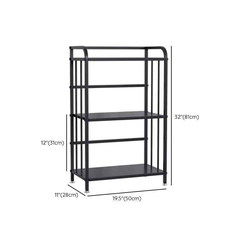 Contemporary Metal Bookshelf Black Etagere Shelf Bookcase for Study Room