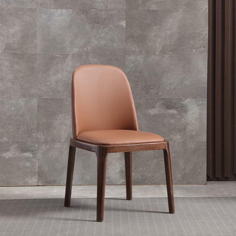 Faux Leather Dining Chairs Industrial Parsons Armless Side Chair