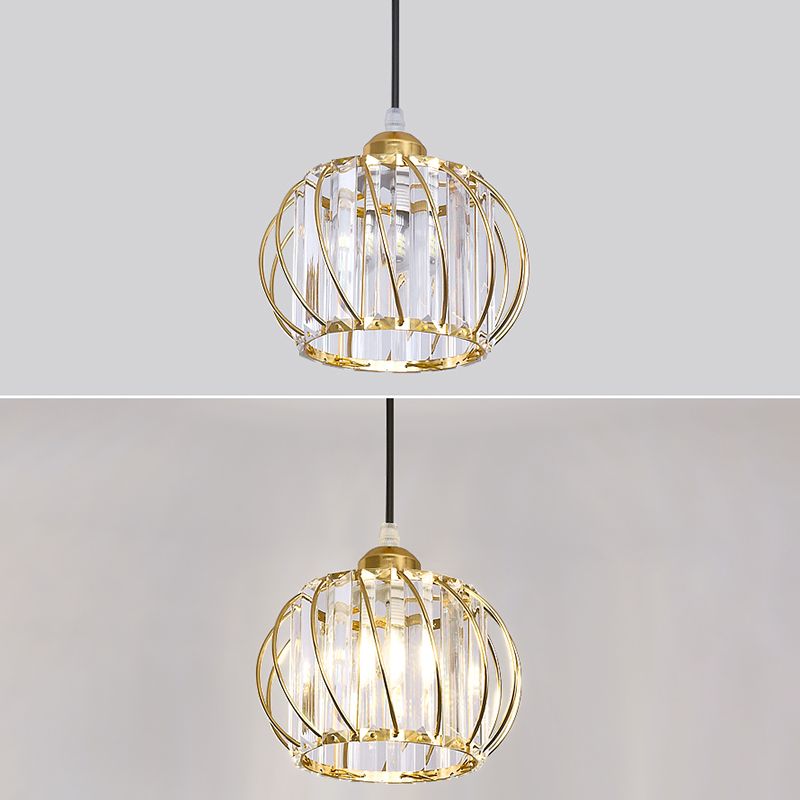 Lampada a sospensione sferica a sospensione modernismo cristallo a 1 lucciola lampada a goccia