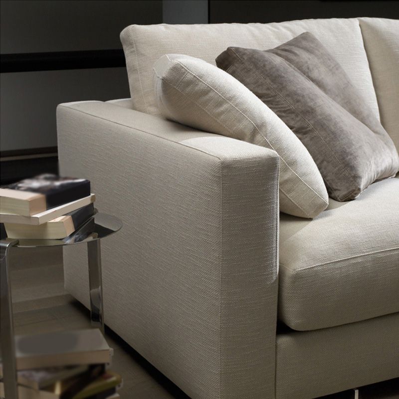 Padded Wooden down Cloth Rectangular Sofa with Pillow Back and Down/sponge/latex Cushion