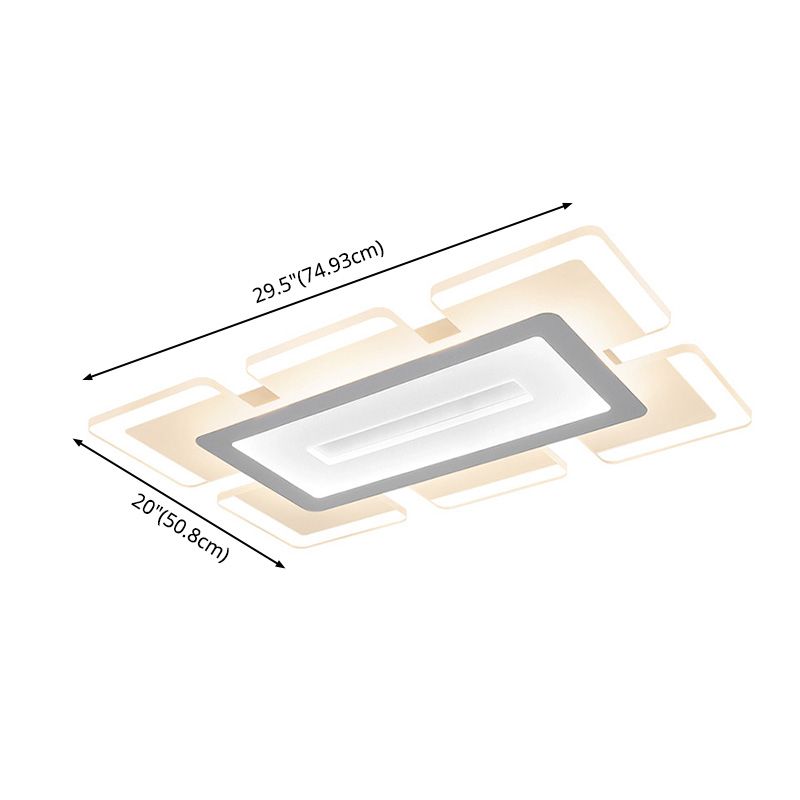 Lámpara de techo de montaje rectangular Lámpara Moderna LED de montaje de techo de montaje con sombra acrílica