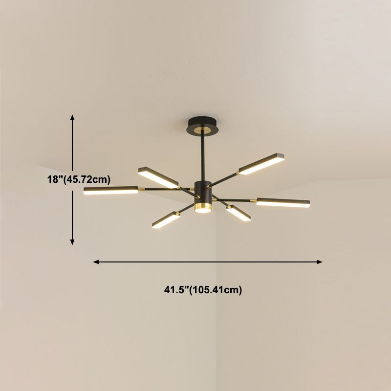 Luces colgantes rectangulares de múltiples luces de luz múltiples iluminación colgante de metal moderno para barra