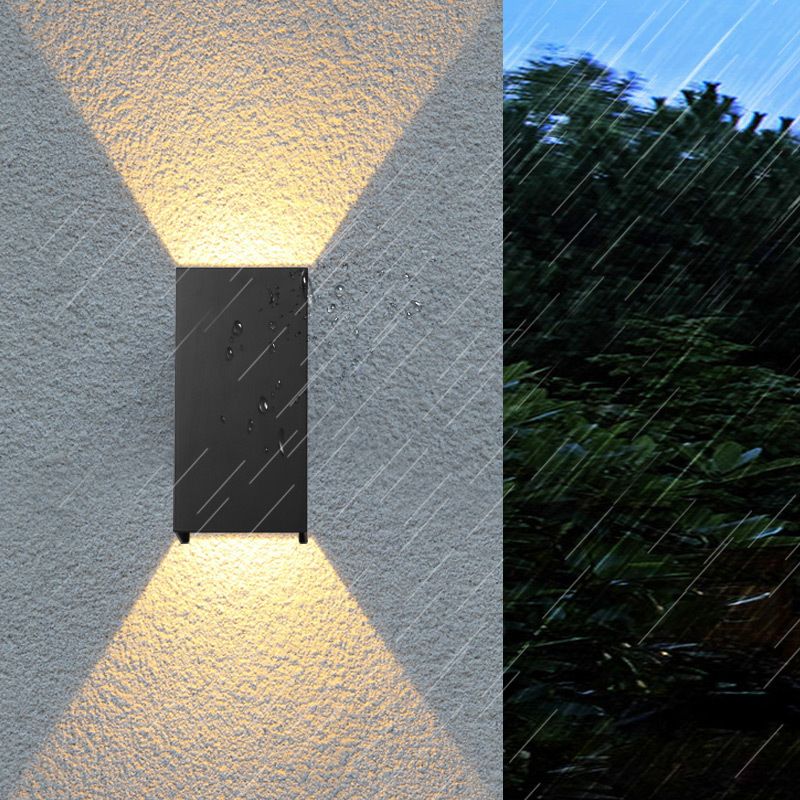 2 Lights Geometric Wall Washer Sconce Modern Style Metal Wall Lighting