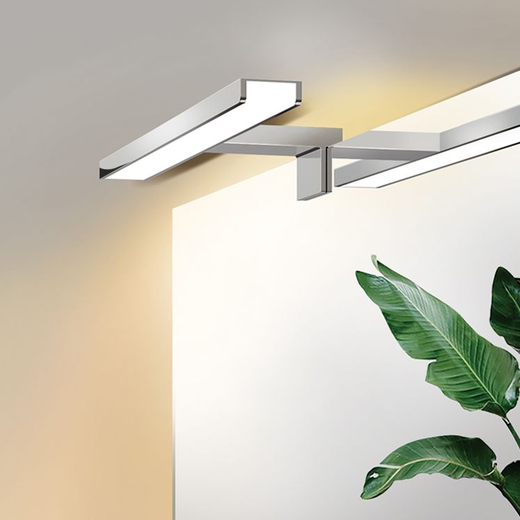 Chrome rechthoekige ijdelheid Lichte armatuur Moderne metalen LED -wandmontage Licht voor bad