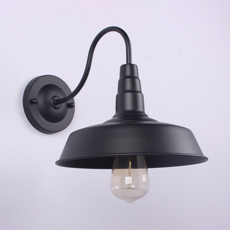 Luz de la pared de la pared industrial Luz de pared 1 Light Metal Wall Donce Black