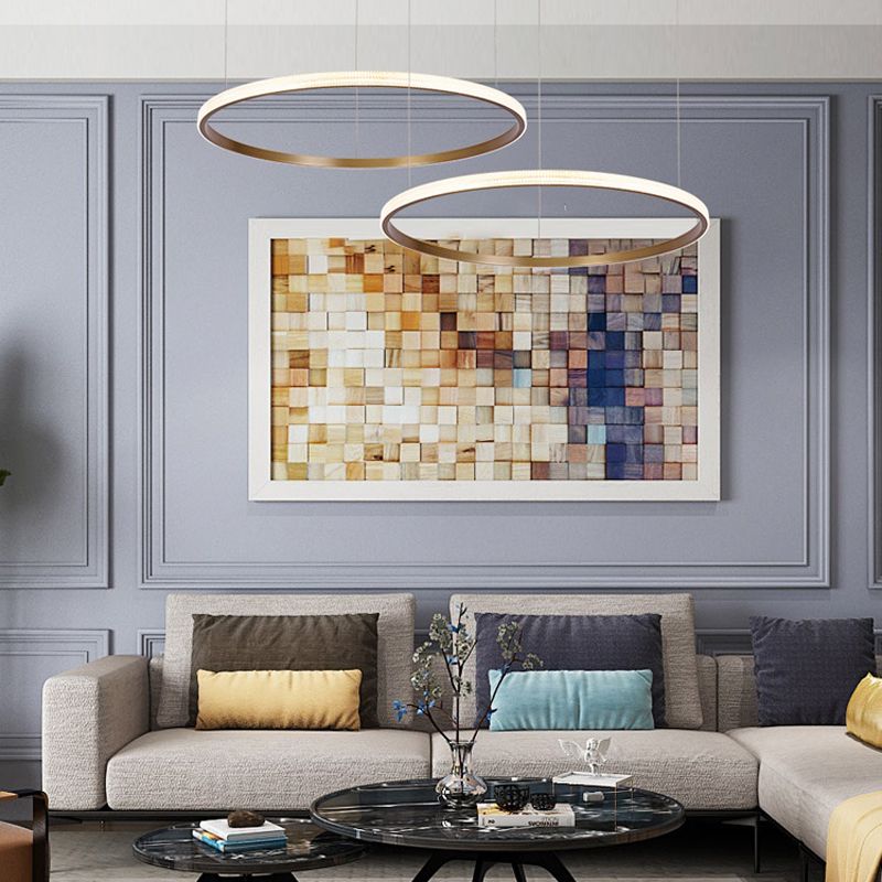 Circle Shade Metal Chandelier Lights Modern Chandelier Lighting Fixtures in Gold