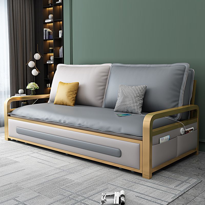 Square Arms   Sleeper Sofa    Pillow Back  Glam  Convertible Sofas