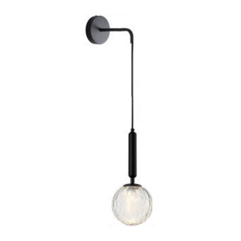 Simplicity Wall Hanging Lamp 1 Head Glass Spherical Bedside Wall Reading Light