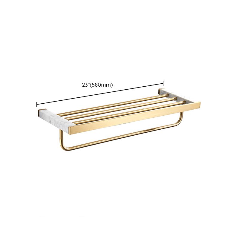 Metal and Marble Bathroom Accessory as Individual or as a Set in Gold