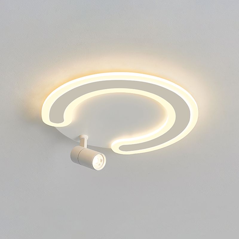 Montaje semi rasciquete de LED circular en moderna luz de techo de interior acrílico en blanco en blanco