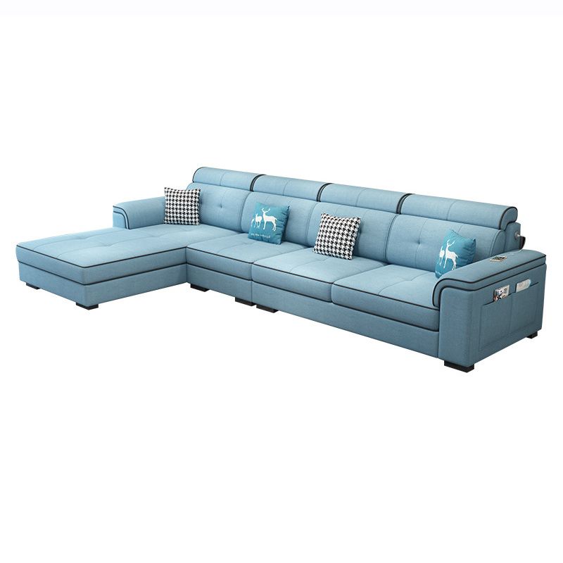 Scandinavian L-Shape Sectional with Pillow Top Arm for Living Room