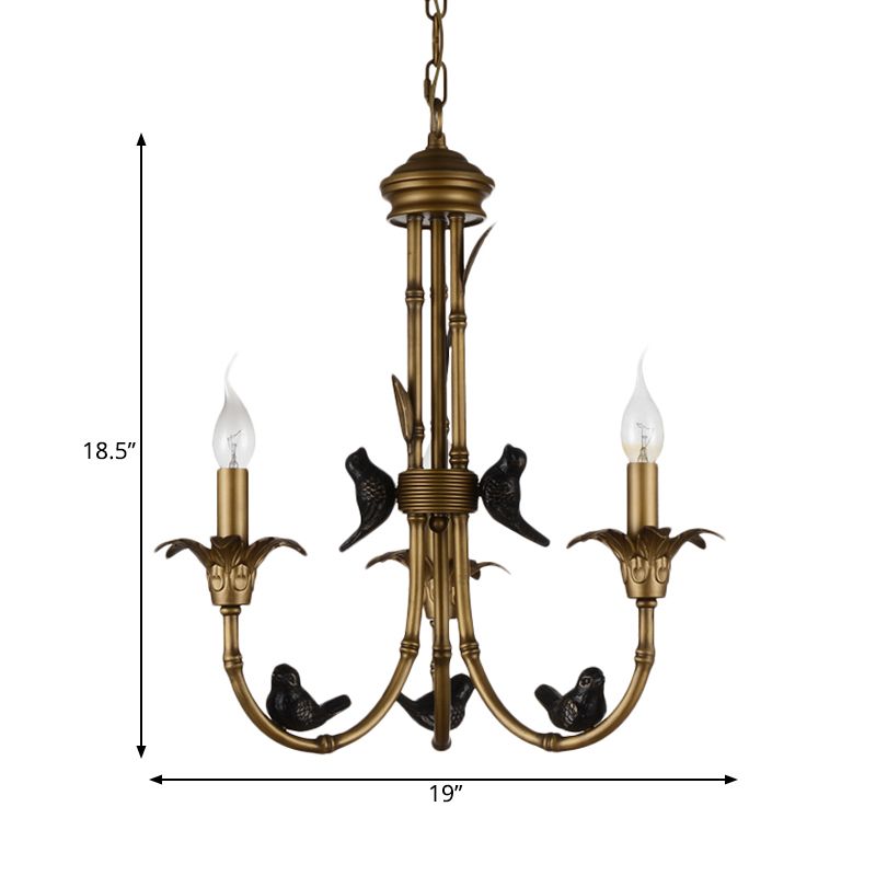 3/6/8 Lights Candelabra Ceiling Chandelier Rustic Brass Metal Pendant Lighting for Living Room