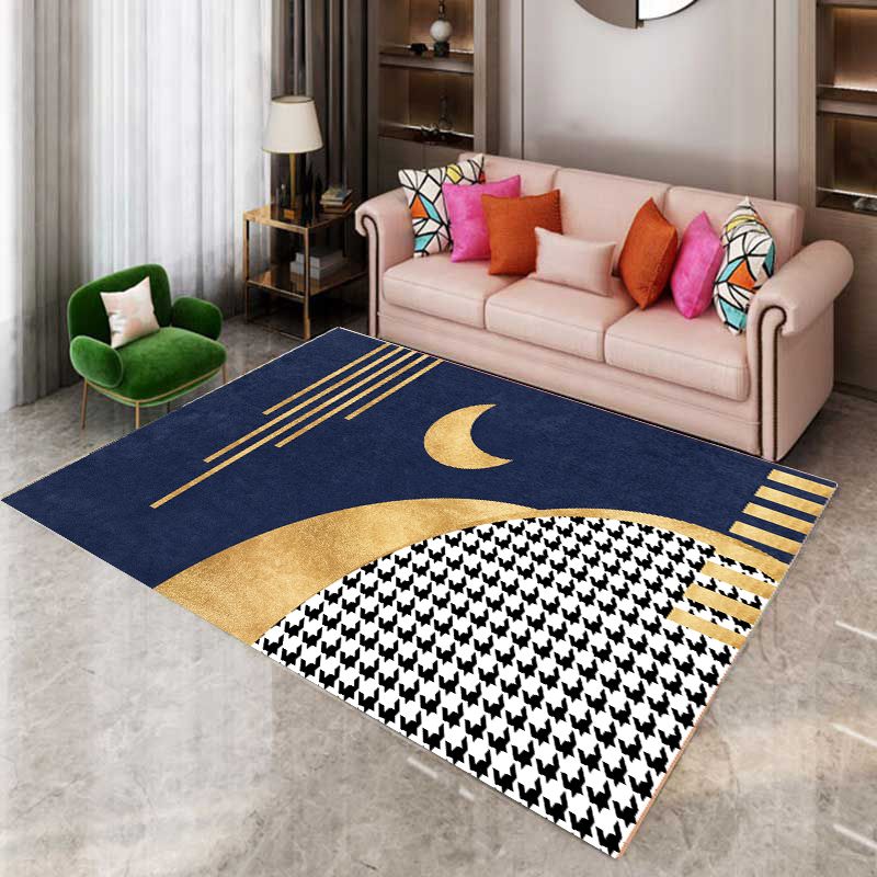 Contemporary Area Rug Leisure Abstract Pattern Indoor Rug Polyester Carpet for Living Room