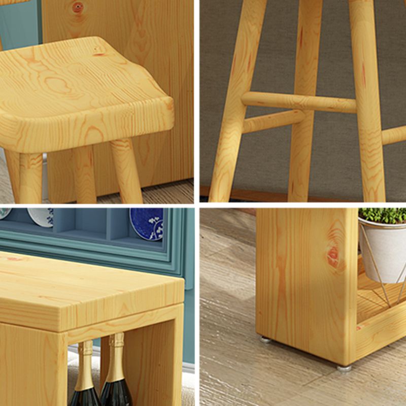 1/3 Pieces Pub Set Full Natural Modern Solid Wooden Bar table Set