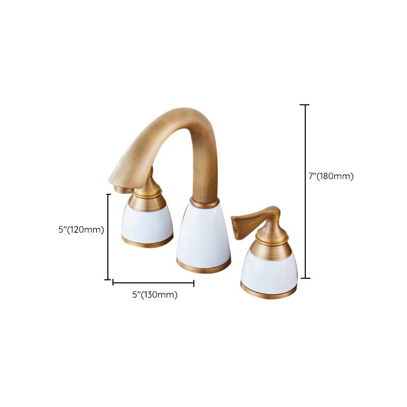 Traditional Vessel Faucet 3 Holes Two-Handle Bathroom Vessel Faucet