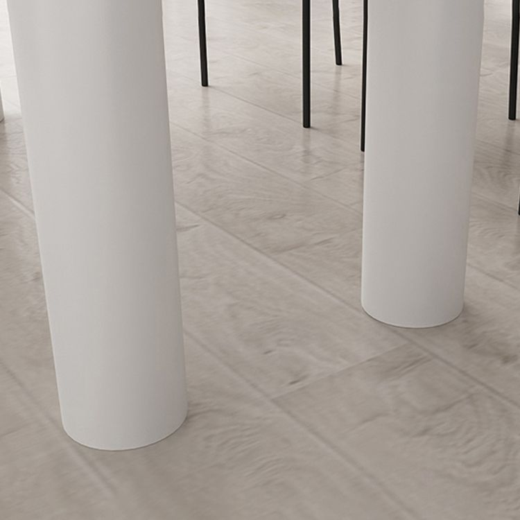 Vrije vorm driekleurige eettafel Gesinterde stenen tafel eigentijds met dubbel voetstuk