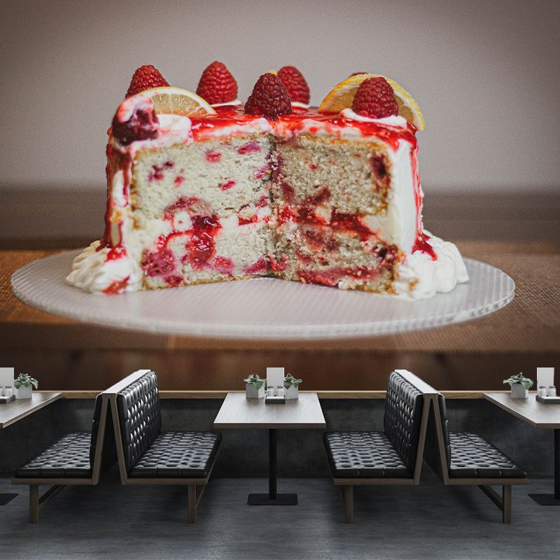 Contemporary Dessert Shop Wall Covering Moisture Resistant Mural, Personalized Size