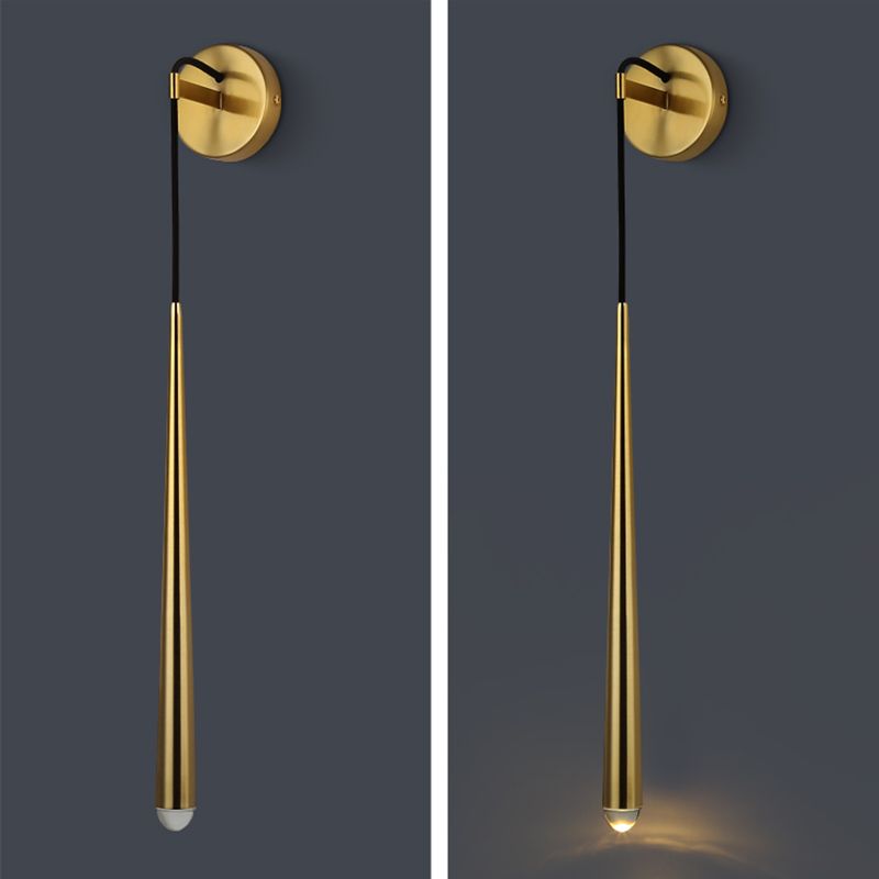 Tapered Brass Sconce Light Fixture Modern Style 1-Light Wall Mounted Lighting
