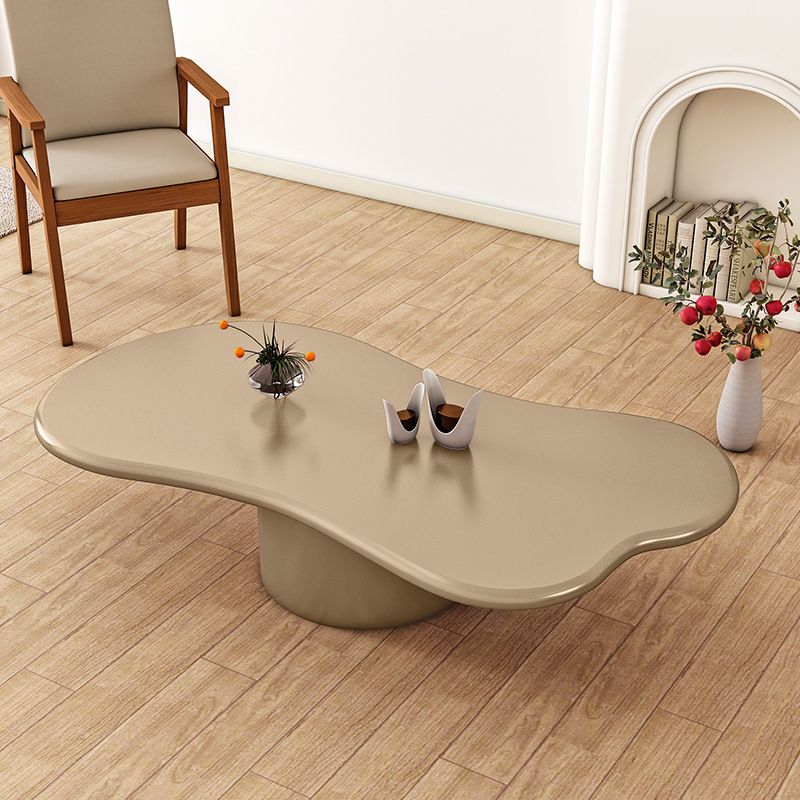Scandinavian Free Form Coffee Table with Pedestal Base in Solid Wood