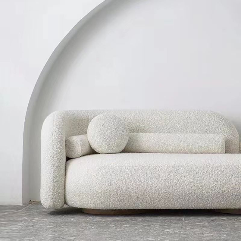 Contemporary Tuxedo Arm Sofa Wool 33.46 inch Wide Sofa for Living Room