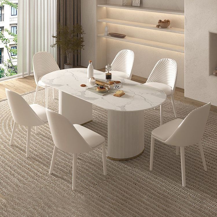 Traditional Luxury Dining Table Oval Dining Table with Double Pedestal