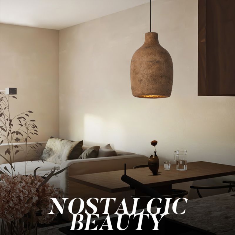 Minimalist Indoor Pendant Light, Antique Milk Can Shade Plastic 1-Light Pendant Lighting