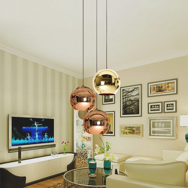 1 pendentif en verre léger Lalges de plafond moderne suspension de suspension sphérique moderne pour salle à manger