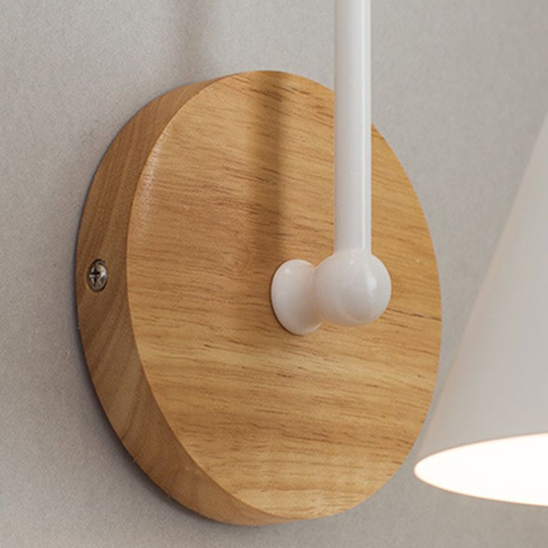 Cone Wall Mounted Lamp Modern Simplicity Macaron Metal Wall Mount Lamp for Living Room