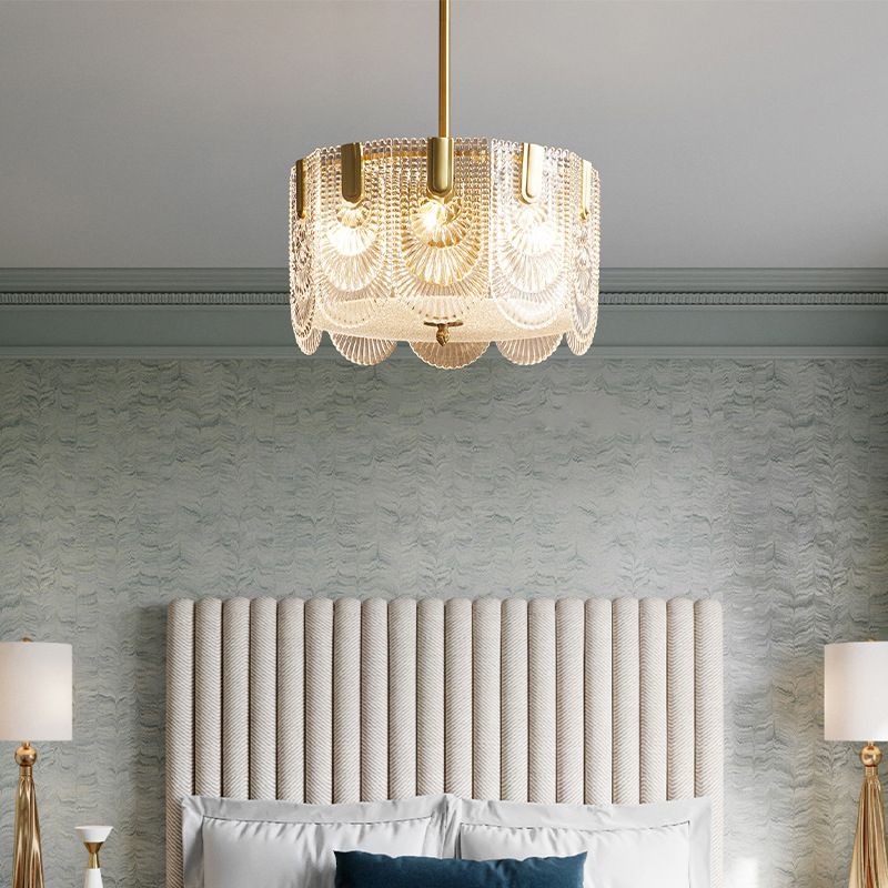 Tiered Chandelier Light Fixture Vintage Glass Pendant Lamp for Restaurant