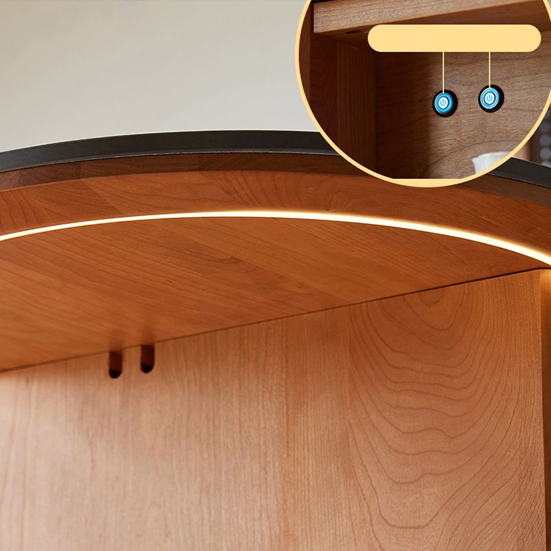 Stone Top Bar Dining Table Free Form Bar Table with Storage Base