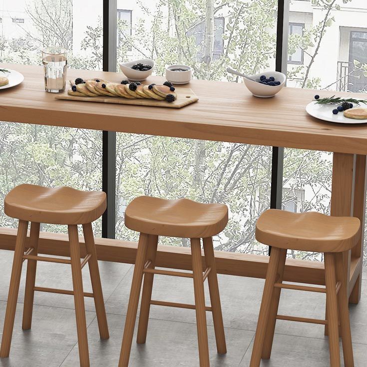 Rectangular Bar Table Set 1/6/11 Pcs Solid Wood Bar Table and Stools