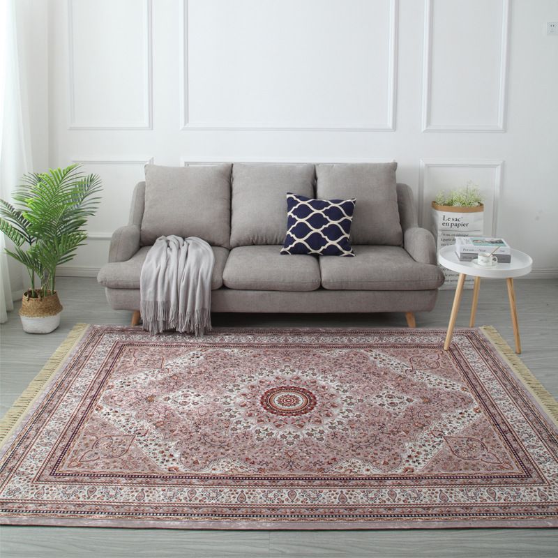 Antike Medaillon Muster Teppich Polyester Fläche Rugfärbung resistenter Innenteppich für Wohnzimmer