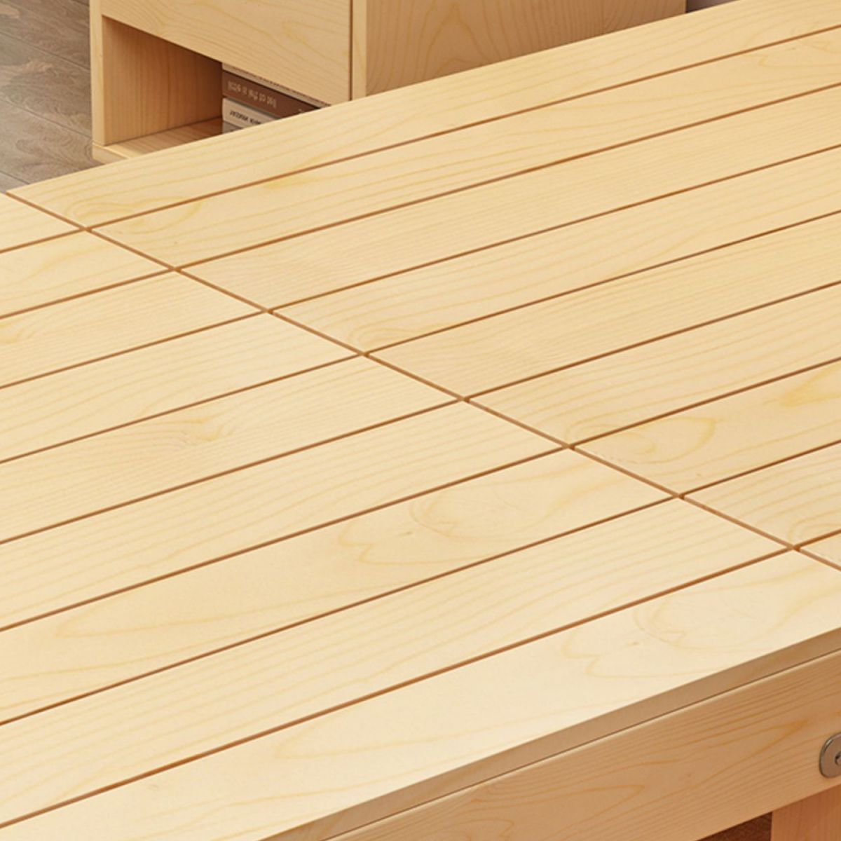 Twin Size Open Frame Bed Folding Pine Wood Bed Frame with Mattress