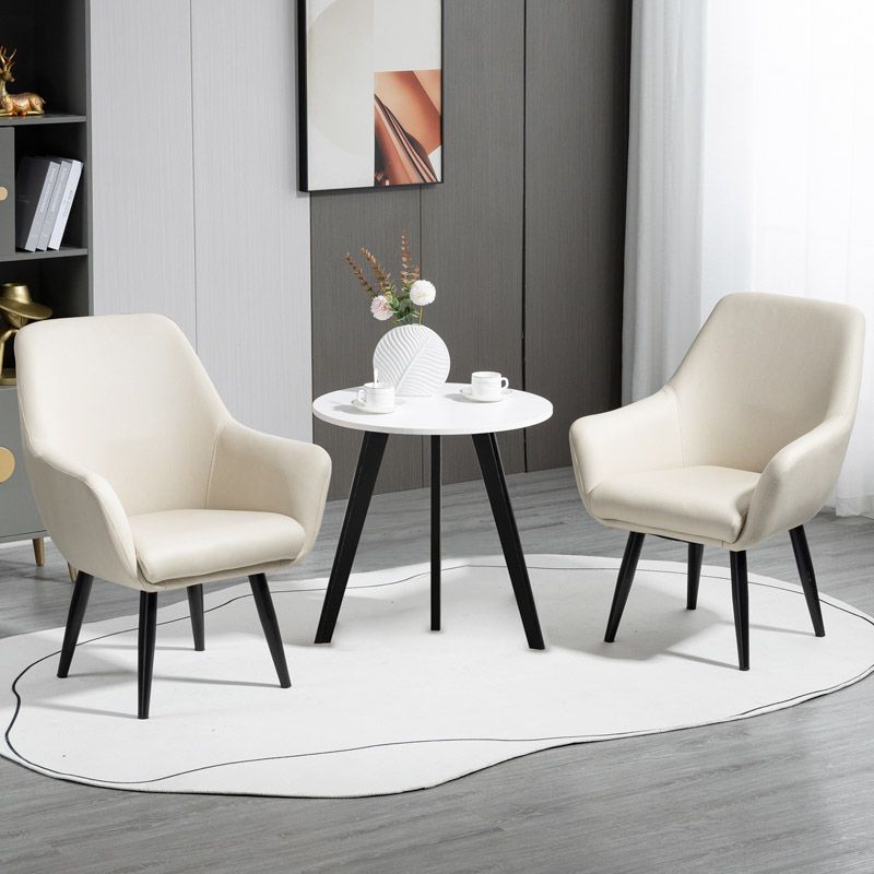 Fixed Back Lounge Chair Solid Color Barrel Chair with Black Legs
