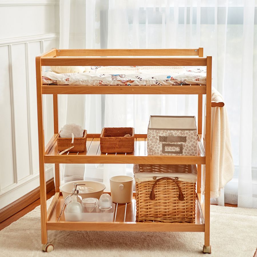 Solid Wood Baby Changing Table Modern Flat Top Changing Table