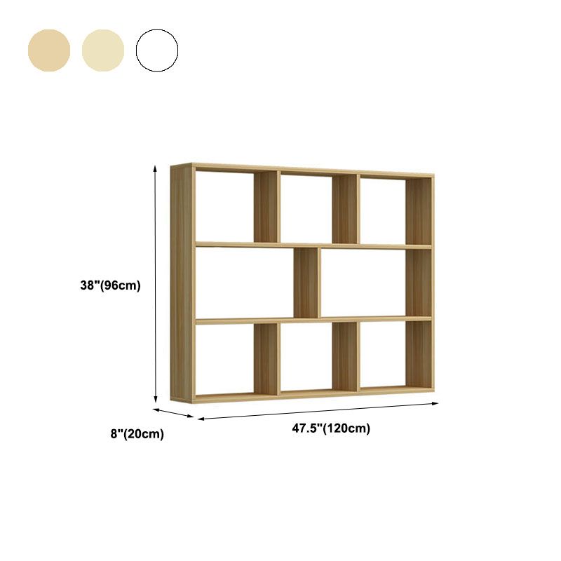 6"/8" W Modern Wooden Bookcase Wall-mounted Bookshelf with Shelves