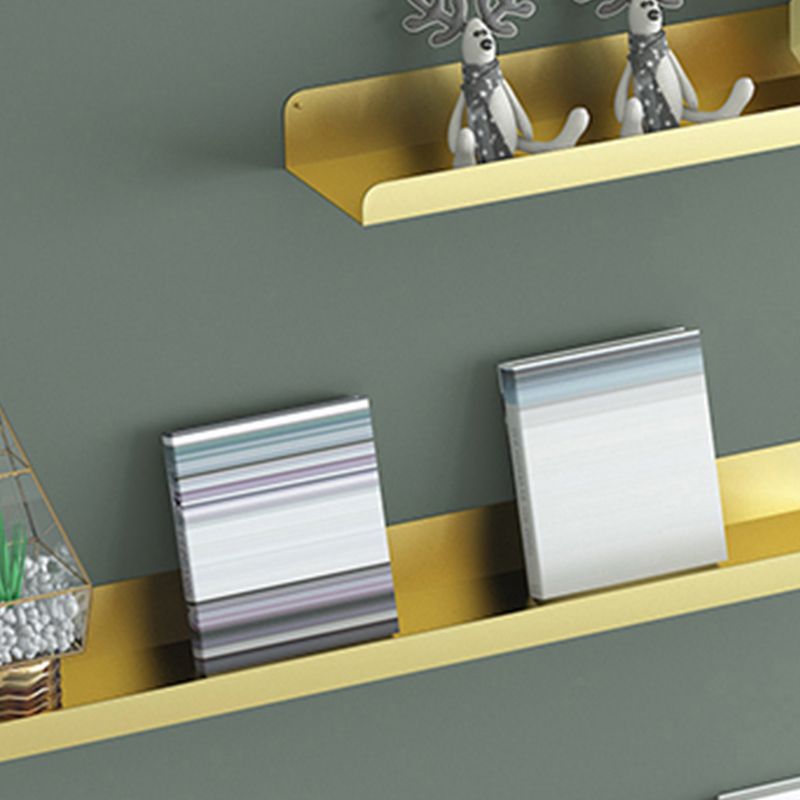 Metal Closed Back Bookcase Floating Glam Wall Mounted Bookshelf