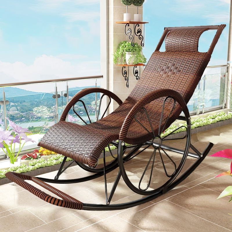 Natural Real Rattan Rocking Chair Lazy Indoor Rocking Chair for Living Room and Bedroom