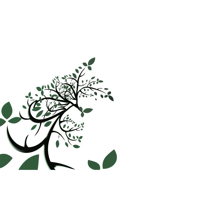 Horizontal Illustration Wall Mural Tropical plants Decorative Eco-friendly for Home Decor