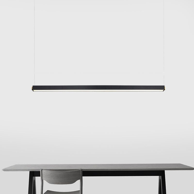 Lineare Inselbeleuchtung im modernen präzisen Stil Acryl -LED -Anhänger Licht