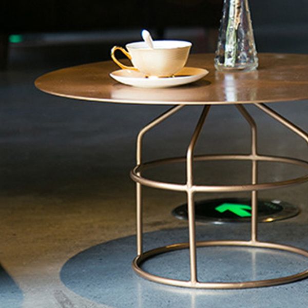 Mid-Century Modern Frame Base Cocktail Table Metal Round Coffee Table