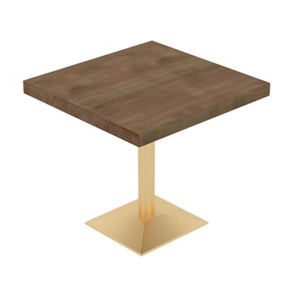 Industrial Solid Wood Dinner Room Kitchen Table Brown Table with Gold Frame for Dining Room