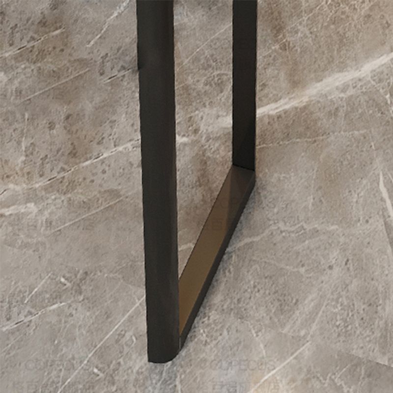 Contemporary Stone Bar Table Bar Double pedestal Bar Desk with Storage Shelf