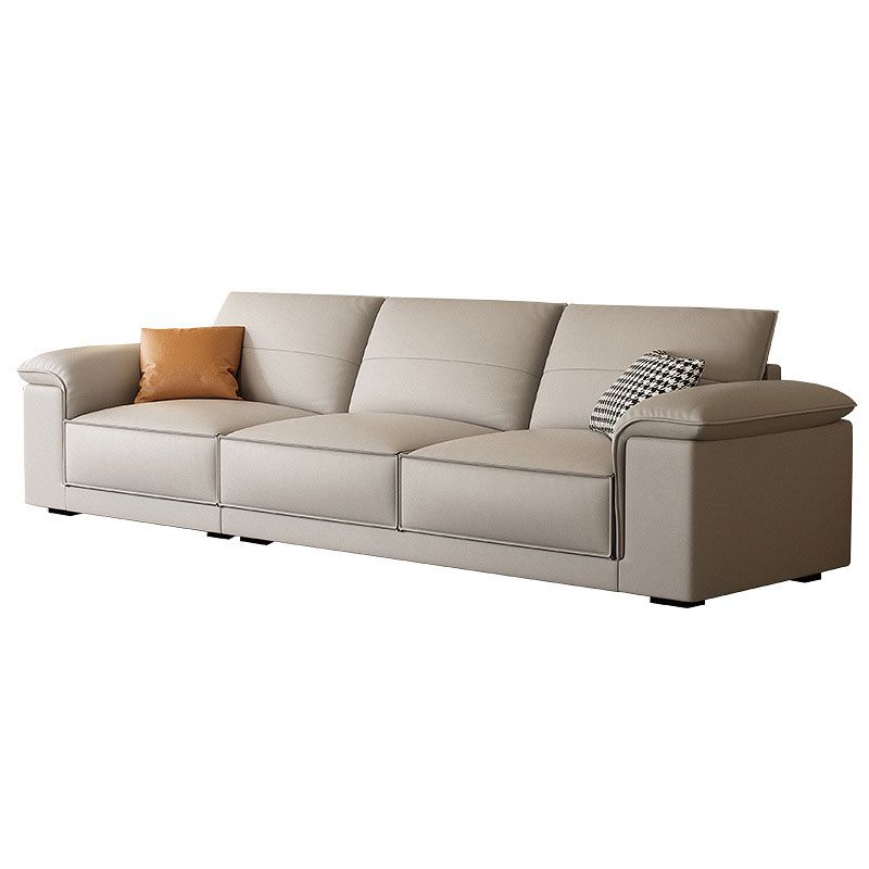 Contemporary 35.4" H Faux Leather Pillow Top Arm Sofa for Living Room