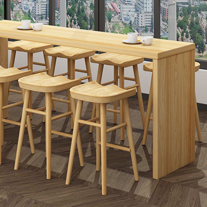 Wood Indoor Bistro Bar Height Cocktail Table Double Pedestal Counter Table
